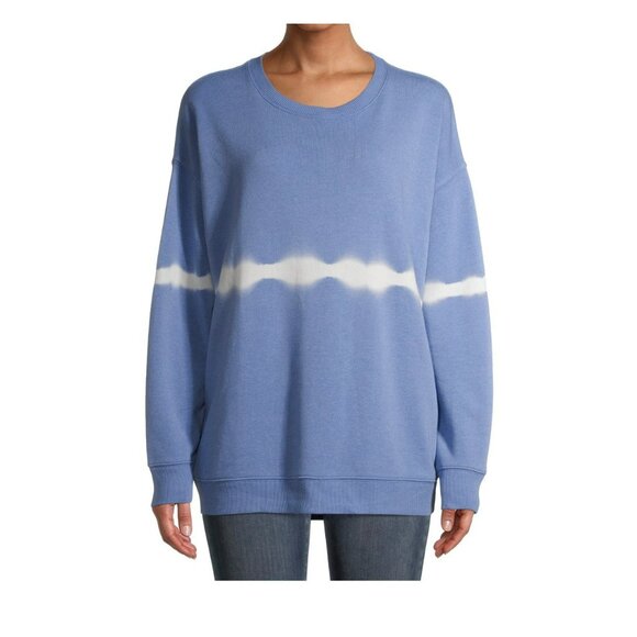 NWT Time and Tru Women's Crewneck Tunic Tie Dye Long Sleeve Sweatshirt SZ Medium - Picture 2 of 5